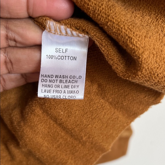 Easel Tan Peplum Hoodie Sweatshirt - Picture 9 of 9